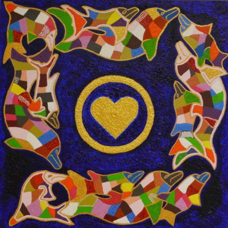 Verbonden in Onvoorwaardelijke Liefde | Acryl | 58 x 58